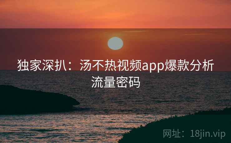 独家深扒:汤不热视频app爆款分析流量密码